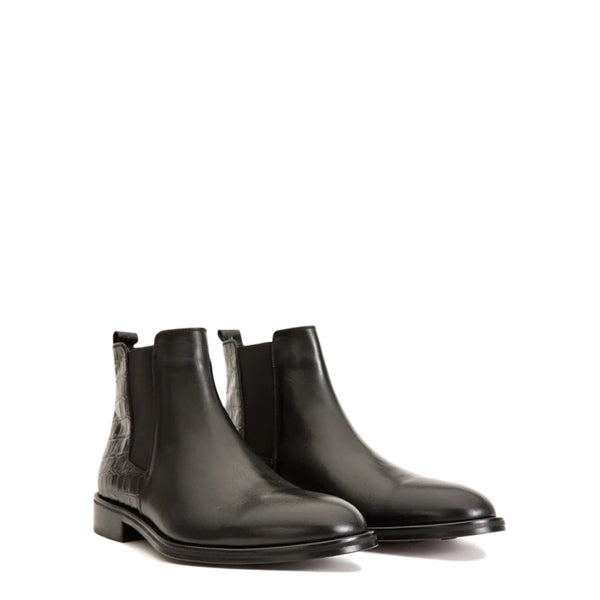 Alligator Textured Leather Boots