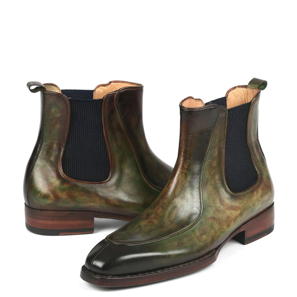 Luxury Pure Leather Handpainted Chelsea Tan Boot