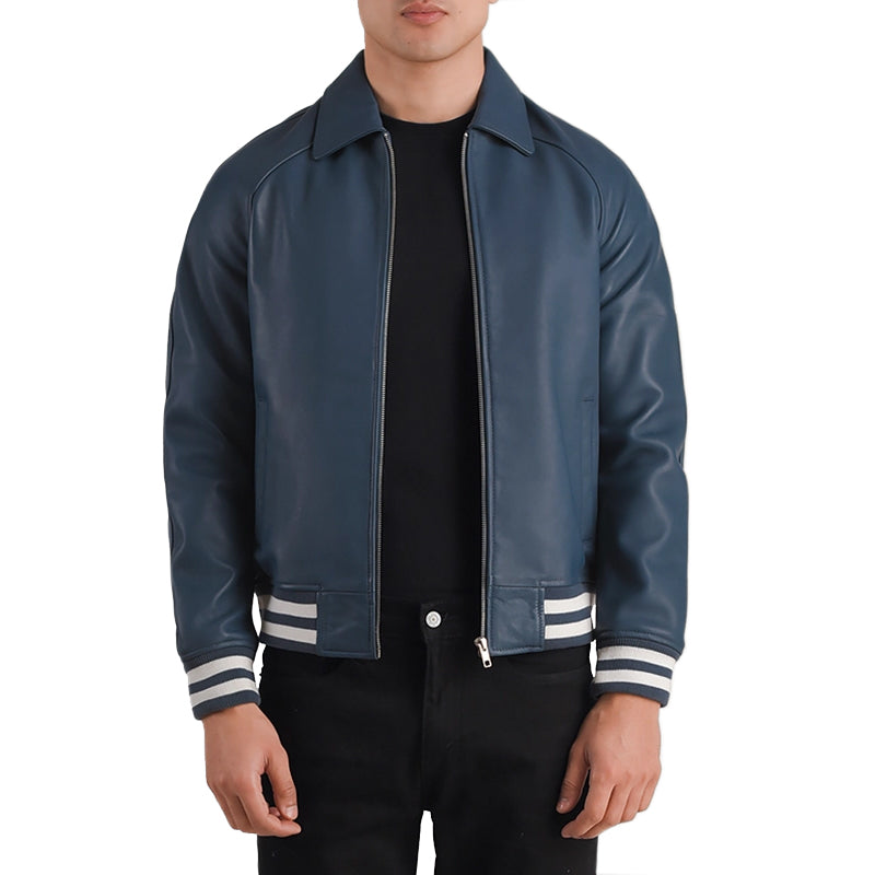 Men Solid Slim Fit Bomber Jacket