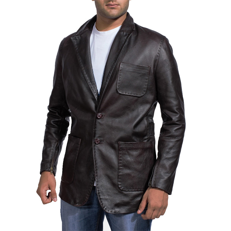 Havron Leather Blazer