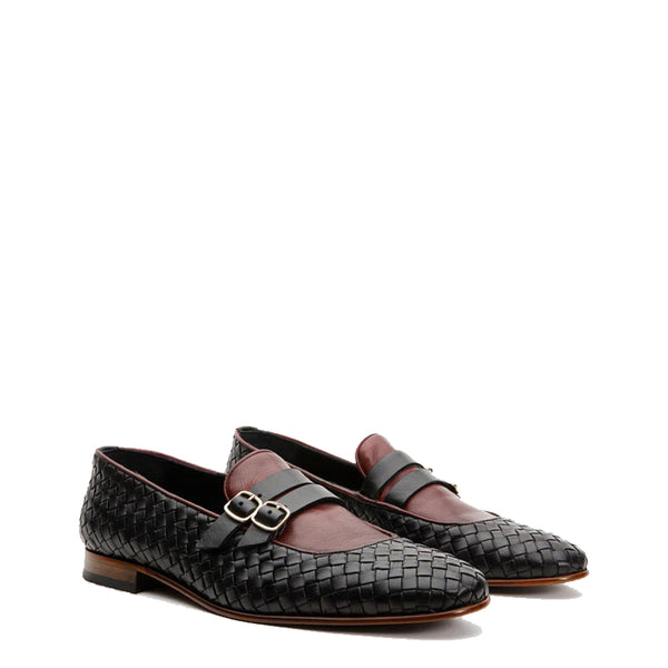 Double Monk Strap Woven Men Shoe