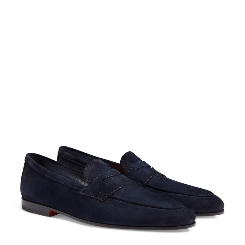 Men’s Brown Suede Penny Loafers – Classic Slip-On