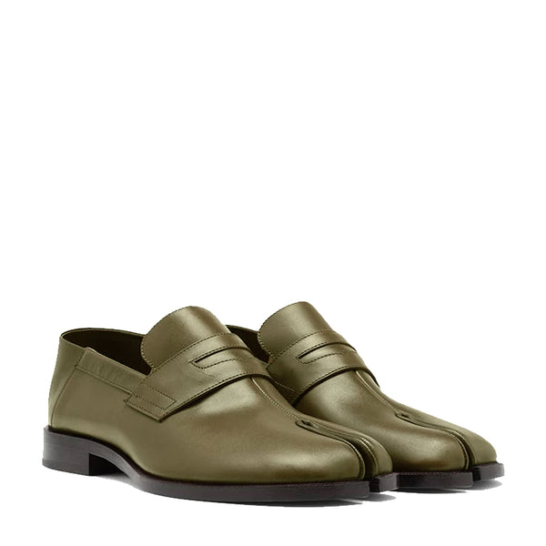 Tabi Leather Loafers - Olive Green