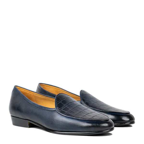 Croco Solid Leather Formal Loafer