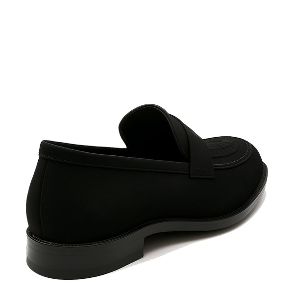 Suede Royale Leather Printed Loafer - Black
