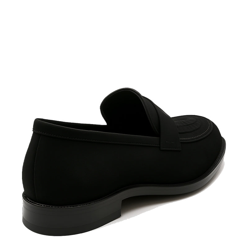 Suede Royale Leather Printed Black Loafer