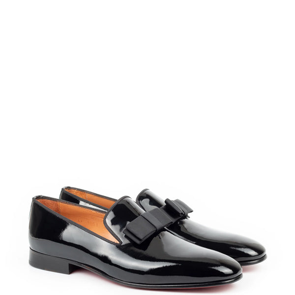 Pure Leather Patent Shiny Loafer Burgundy - Black