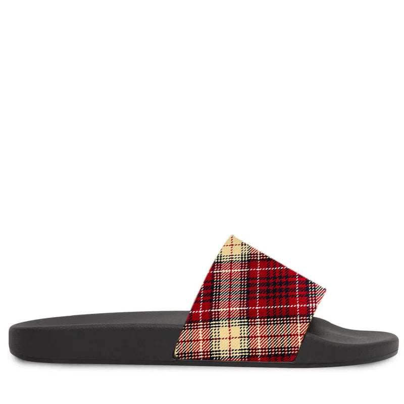 Men's Checked Pattern Plaid Slides