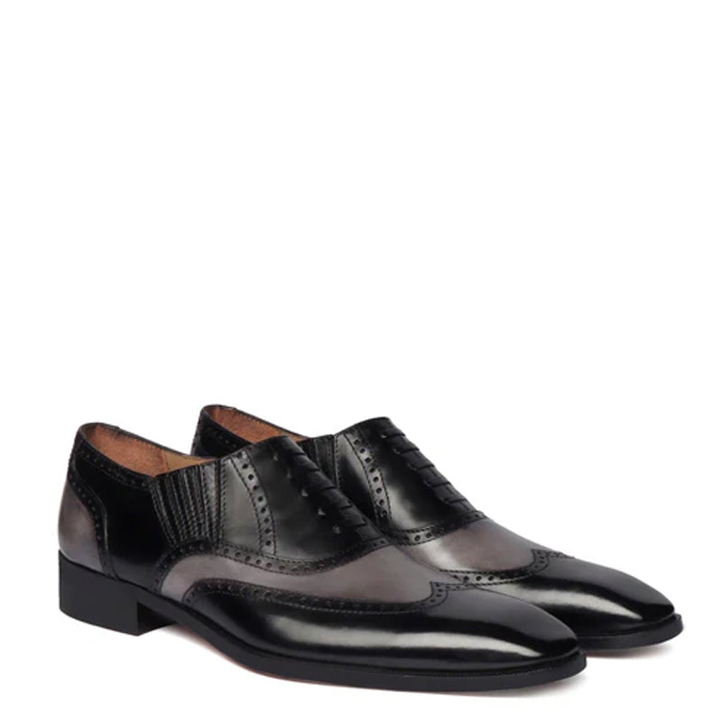 square toe dress shoes Leather Square Toe Lace Up Oxford Black Grey Shoe – Italian Shoes Company