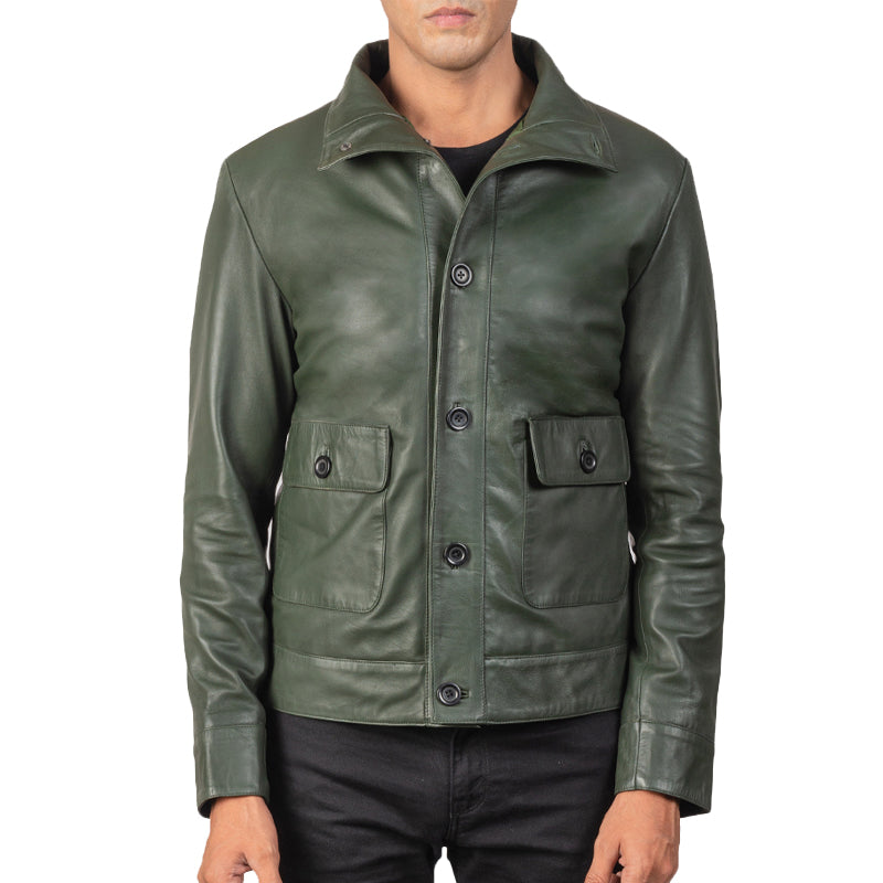 Columbus Leather Bomber Jacket For Men