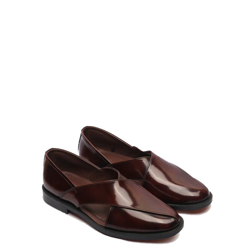 Shiny Leather Closed Comfort Peshawari Sandal