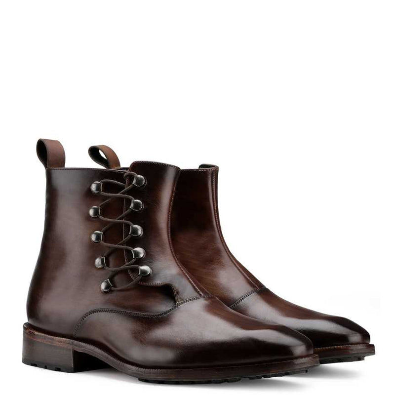 Men s Dark Brown Lace up Ankle Boot