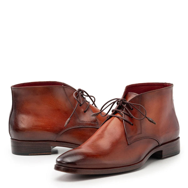 Men Custom Handmade Lace Up Leather Chukkas Boots