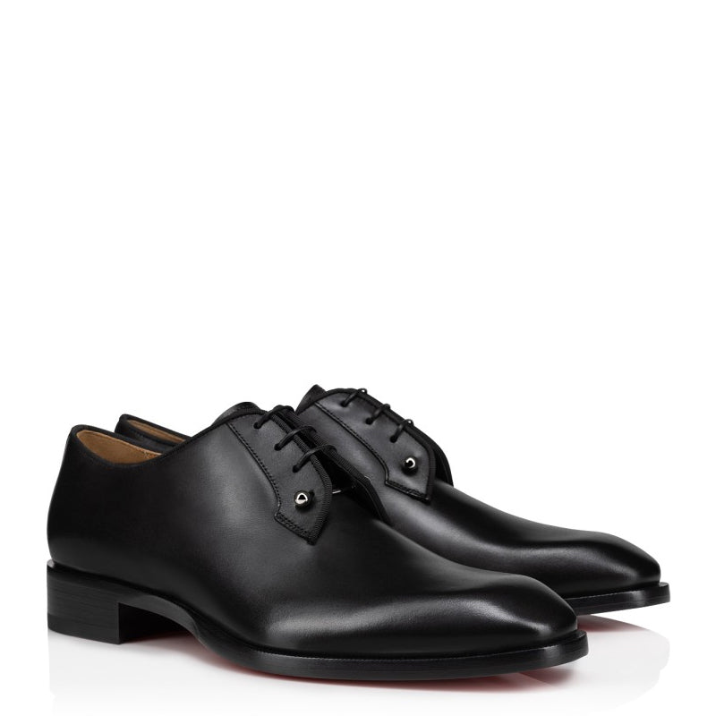 Men Lace-Up Leather Pointed Toe Derby Shoes