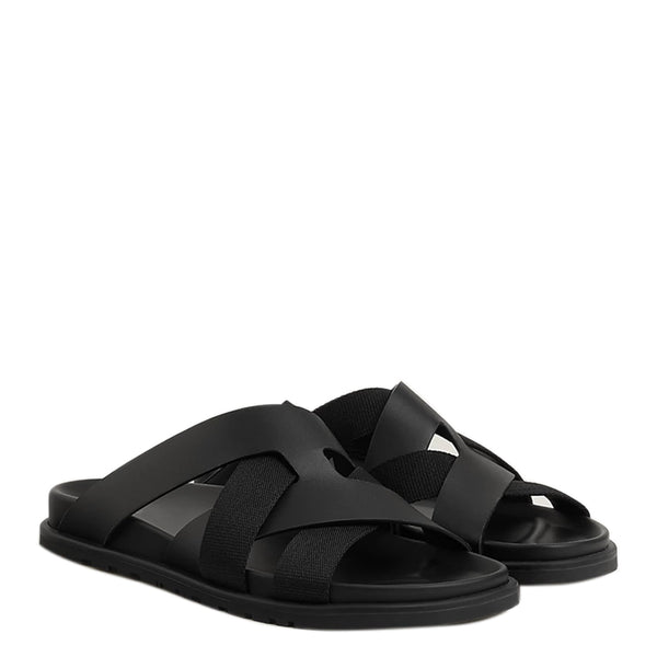 Men Textured Leather Comfort Sandal