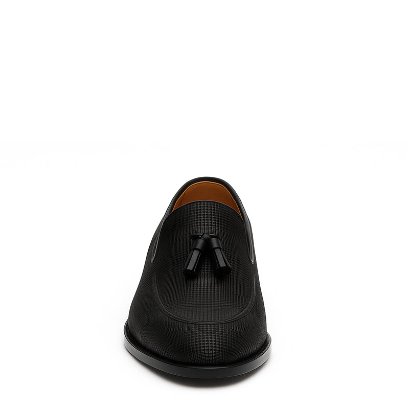 Suede Leather Solid Black Loafer For Men