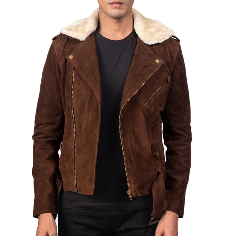 Furton Leather Biker Jacket For Men