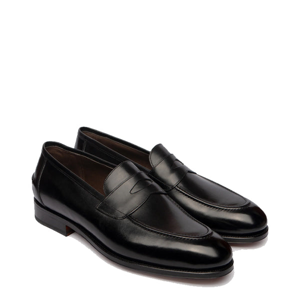 Polished Plain Leather Penny Loafer For Men
