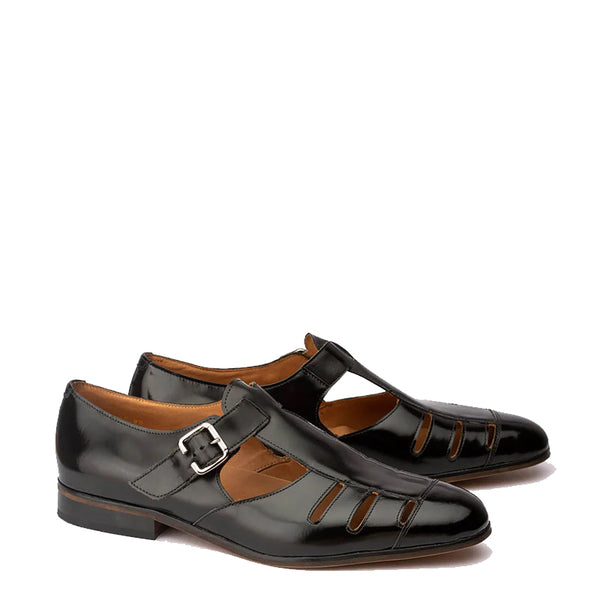 Men Handmade Leather Peshawari Comfort Sandals - Black