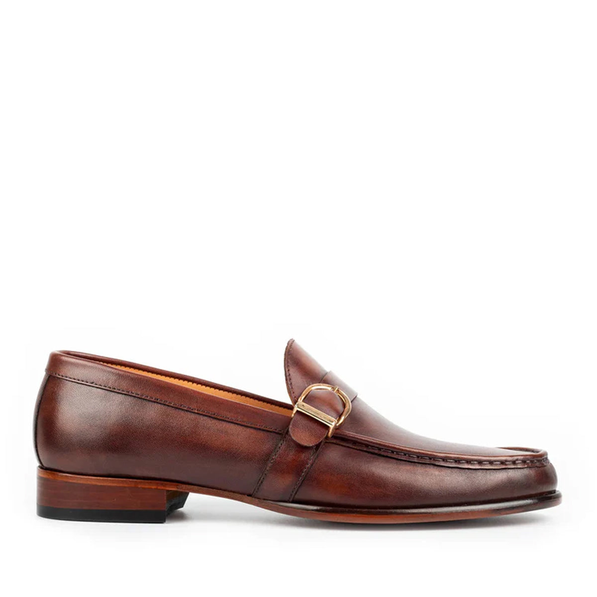 Enzo Burgundy Single Monk Strap Shoes