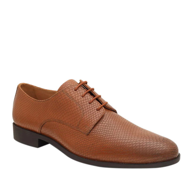 Leather Lace-Up Derby Shoes For Men