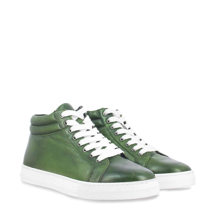 Men Lace-Up Leather Handcrafted Sneakers