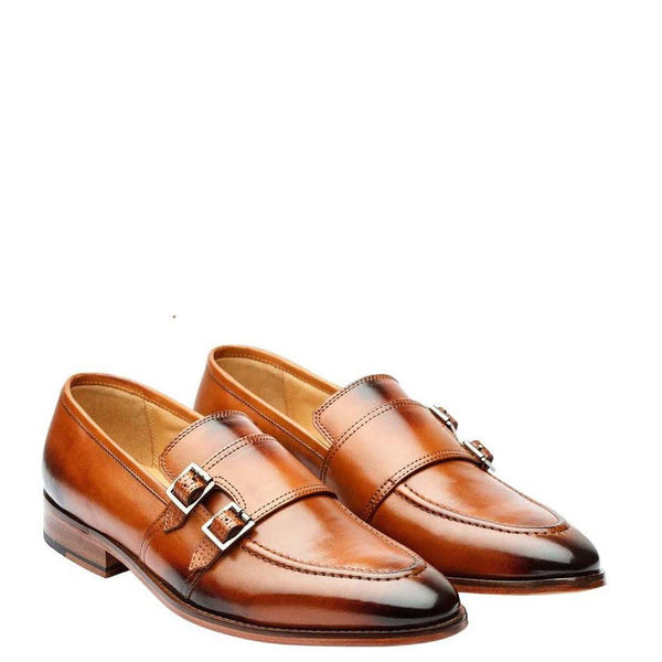 Luxury Double Strap Monk Shoe with Cord Stitch Detailing