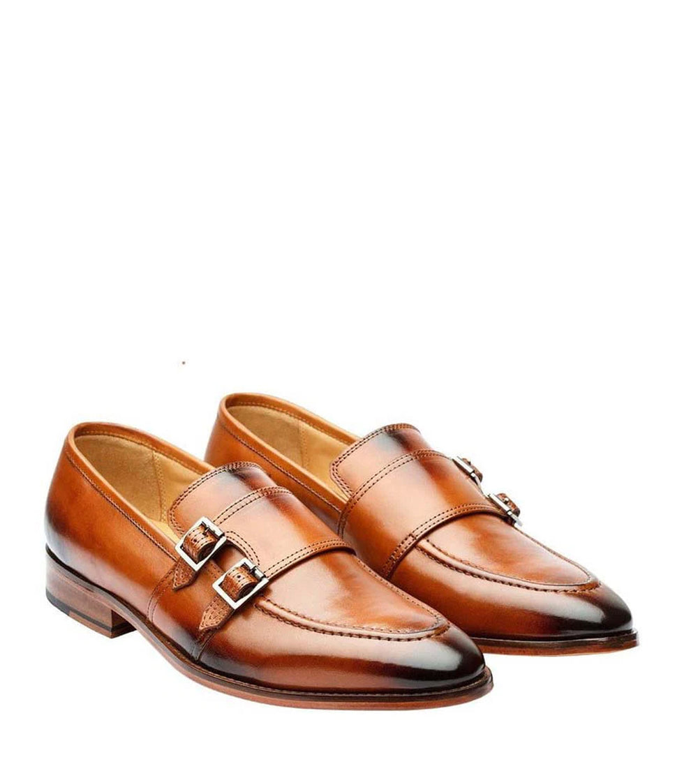 Luxury Double Strap Monk Shoe with Cord Stitch Detailing
