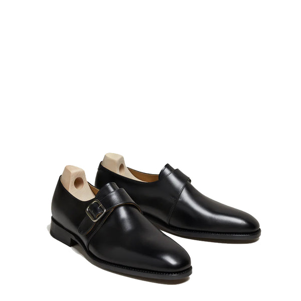 Classic Monk Strap Leather Shoe - Black