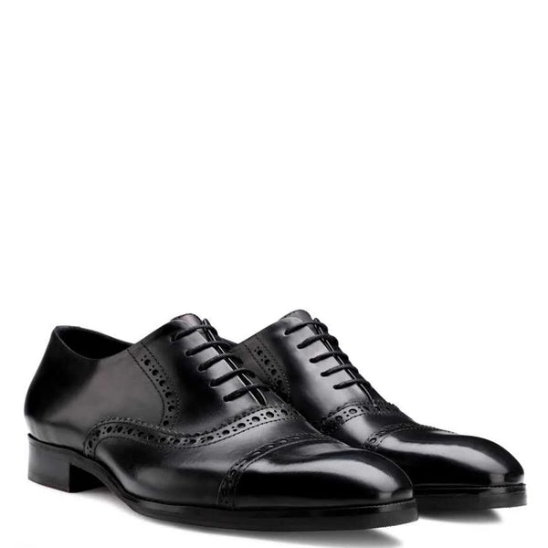 Polished Shiny Leather CapToe Oxford Shoe