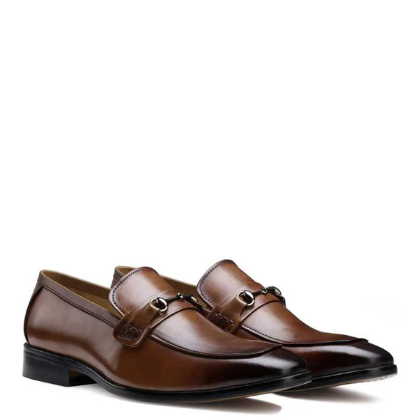 Men Classic Design Leather Loafers With Buckle