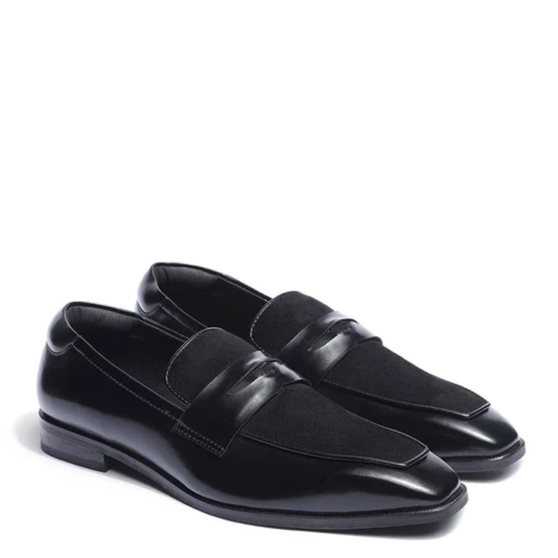 Black Penny Slip On Leather Formal Loafer