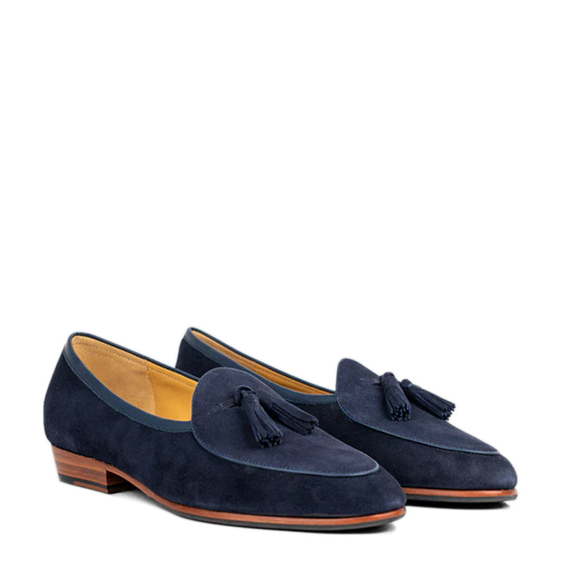 Classic Design Suede Leather Tassel Yellow Loafer