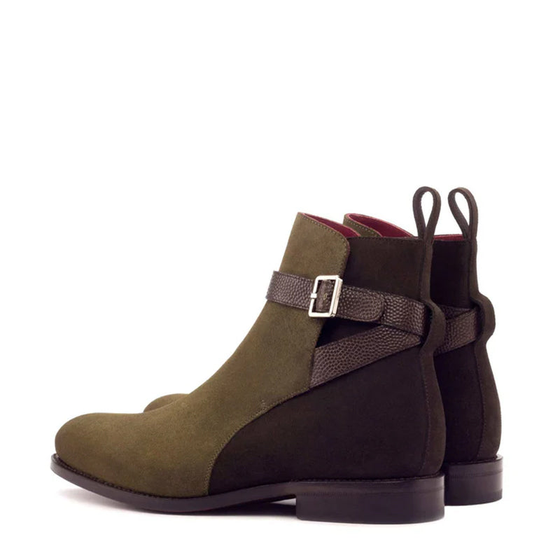 Suede Handmade Custom Leather Burgundy Jodhpur Boot