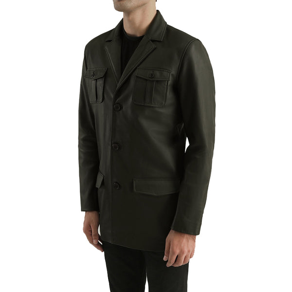 Voxen Leather Blazer - Green