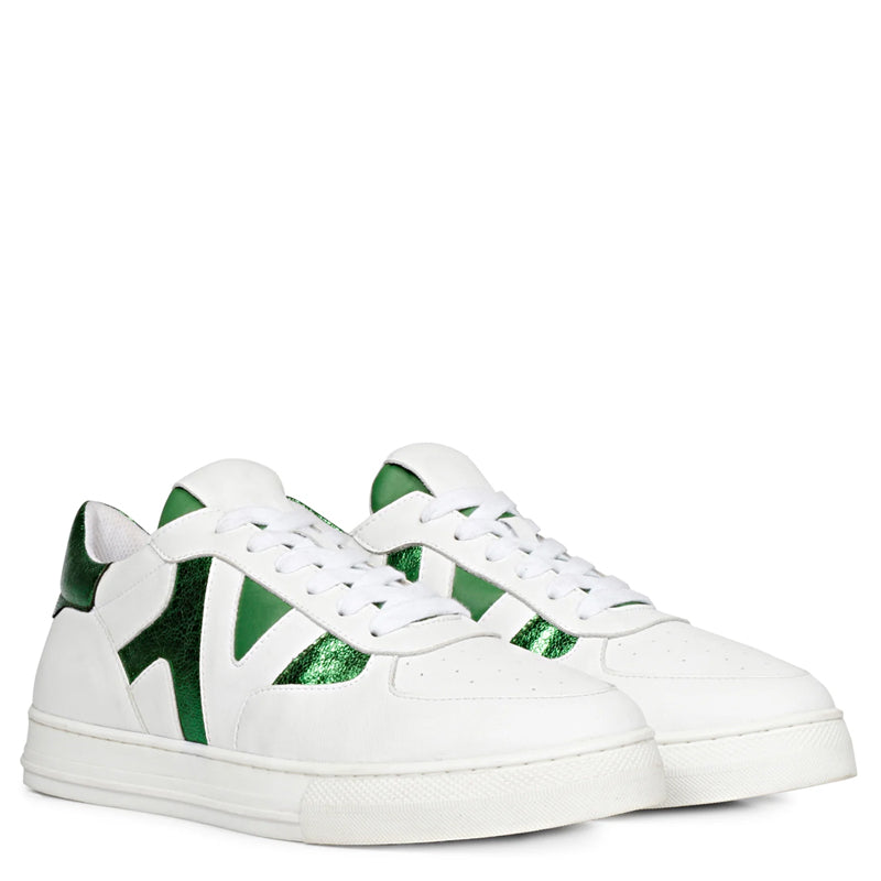 Leather Handcrafted White and Orange Sneaker For Men