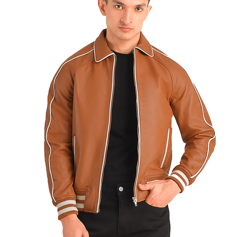 Cooper Leather Varsity Jacket For Men