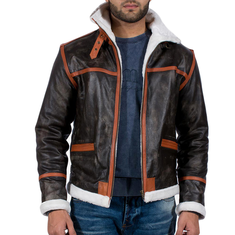 Alpine Fur Leather Jacket For Men