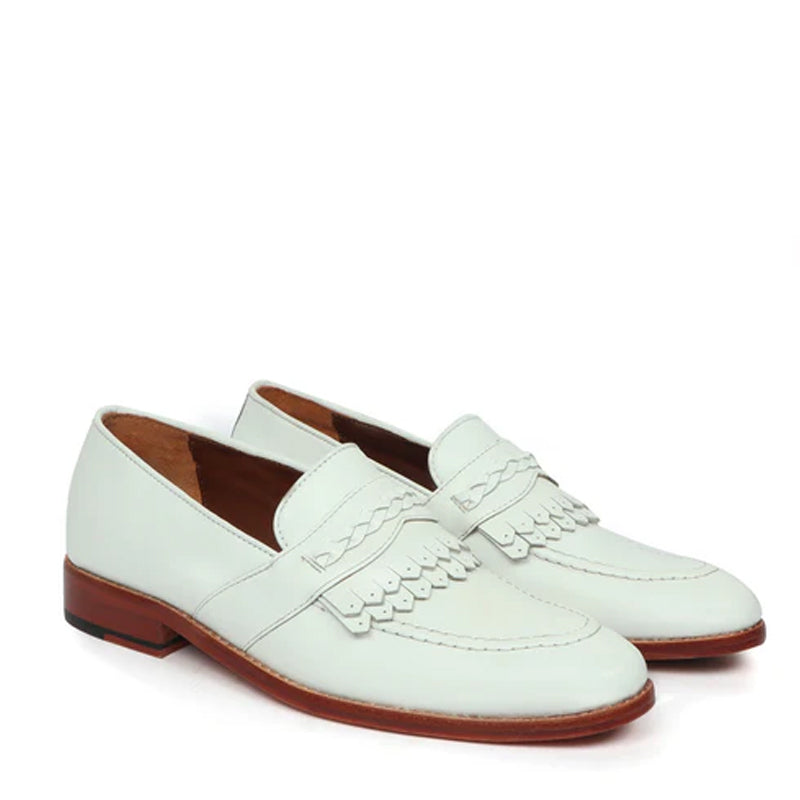 Patent Leather Slip-On Loafers With Dual Fringes