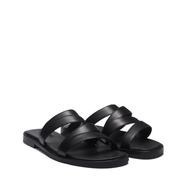 Leather Solid Double Strap Comfort Sandals