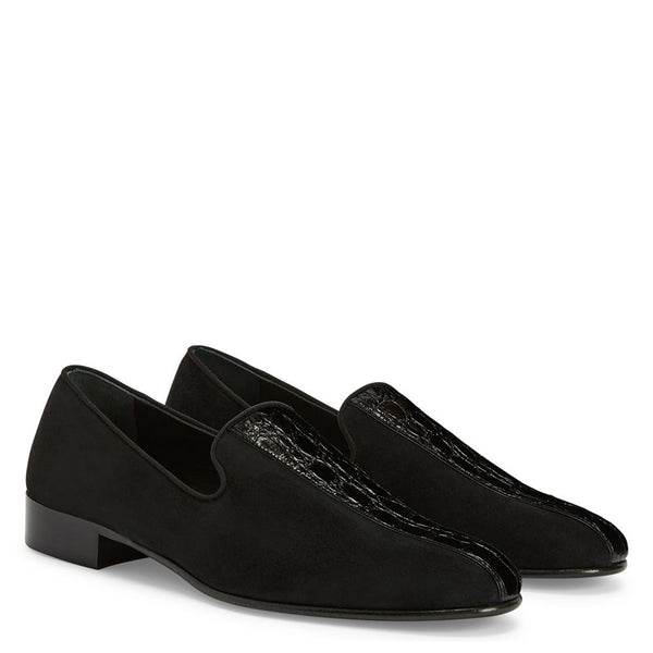 Croco Upper Suede Leather Loafer