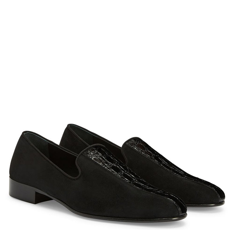 Croco Upper Suede Leather Loafer