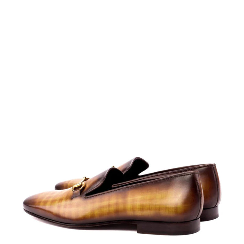 Patina Handmade Leather Slip-on Horsebit Loafers