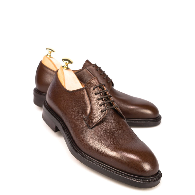 Classic Polished Leather Plain Derby Shoe Black