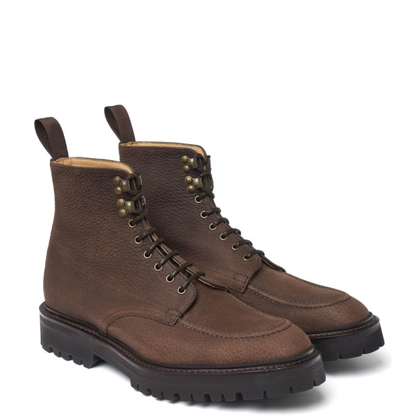 Men Handmade Leather Derby Ankle Boot - Brown