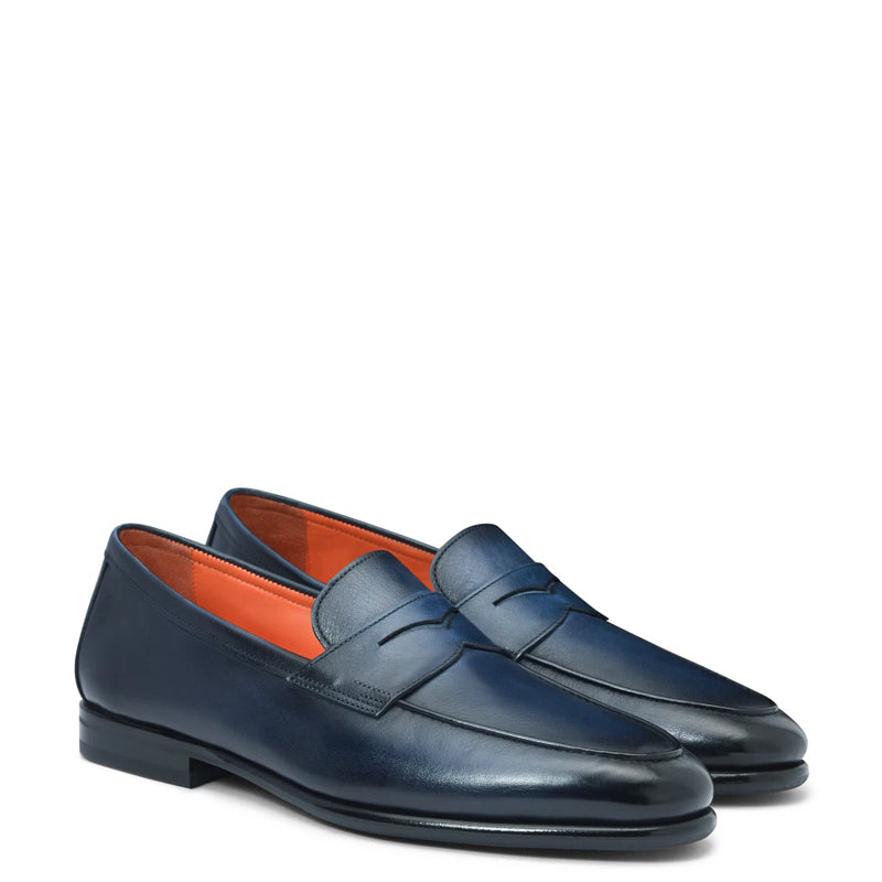 Penny Solid Leather Carlo Loafers