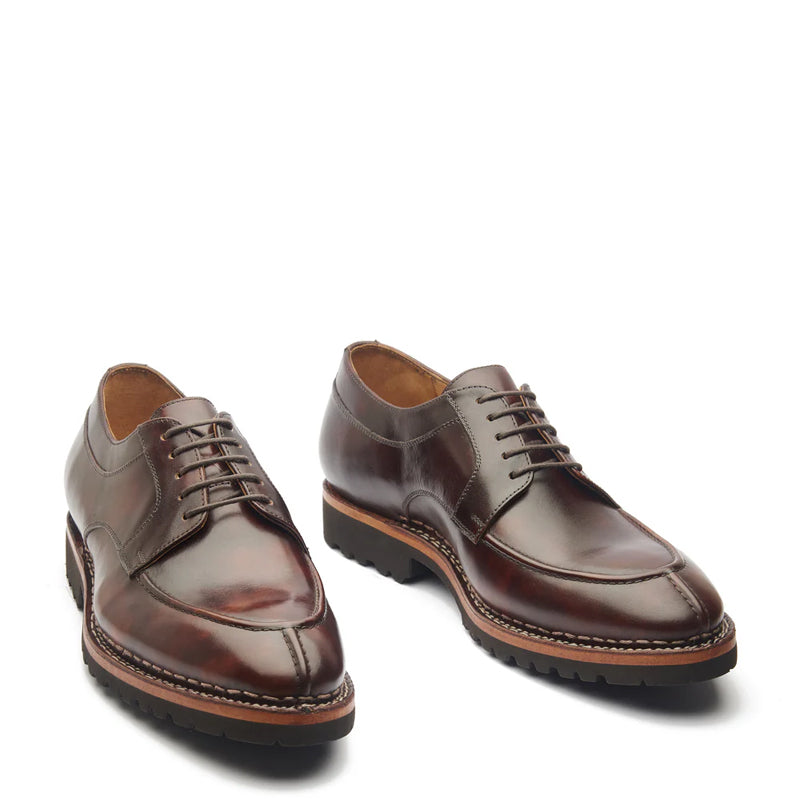 Men Lace-Up Leather Derby Shoes