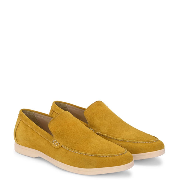 Suede Leather Moccasin Loafer Shoe For men - Tan