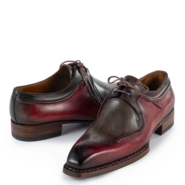 Leather Lace Up Derby Shoes For Men