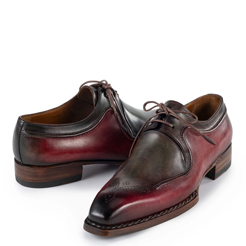 Leather Lace-Up Derby Shoes For Men